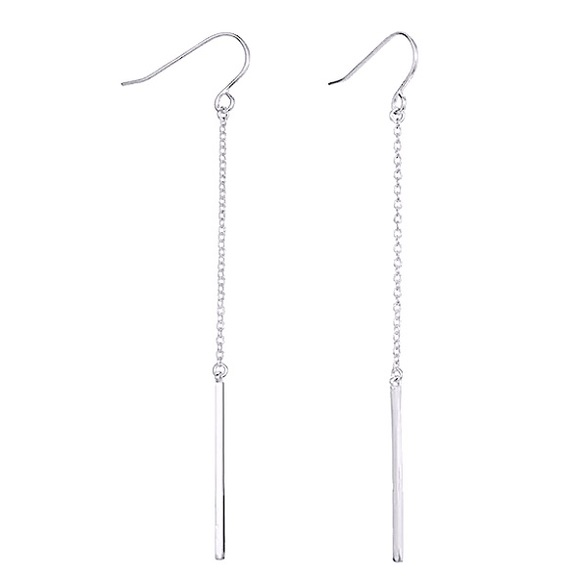 ⚜️[𝟯/$𝟮𝟴]⚜️NEW Gold Bar Chain Stainless Steel Drop Earrings - Picture 6 of 9